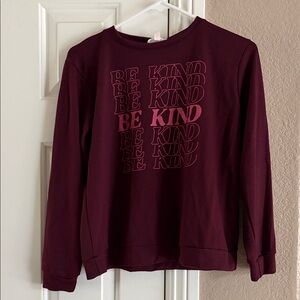 Crown Burgundy 'Be Kind' Kids Sweatshirt and shorts